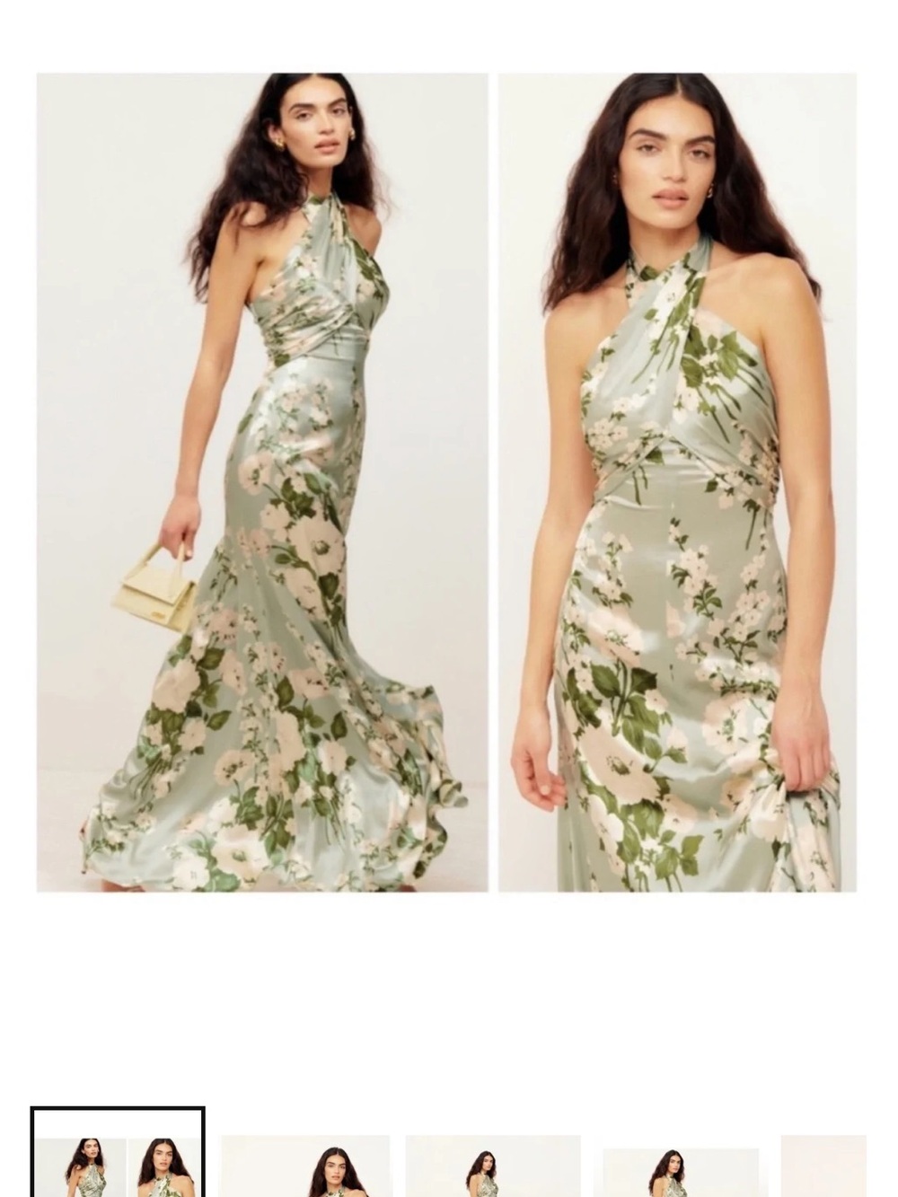 Reformation Veria silk dress Tarragon